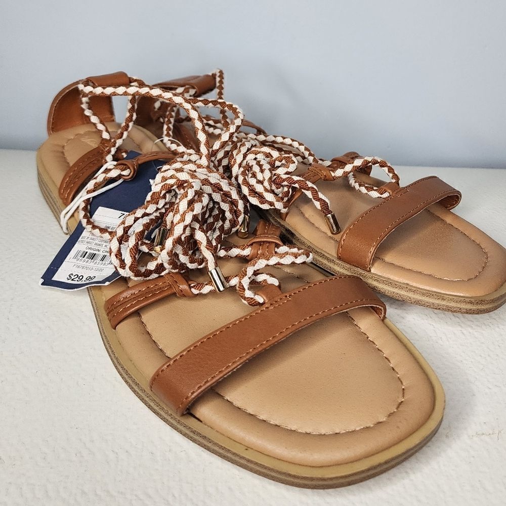 Women's Aurelie Lace-Up Sandals - Universal Thread™ Cognac 7.5